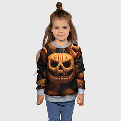 Свитшот детский Pumpkin Halloween, цвет: 3D-меланж — фото 2