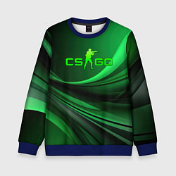 Свитшот детский CS GO green abstract, цвет: 3D-синий