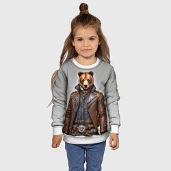 Свитшот детский Cool bear - steampunk - neural network, цвет: 3D-белый — фото 2