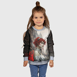 Свитшот детский Рыжая девушка на променаде, цвет: 3D-меланж — фото 2