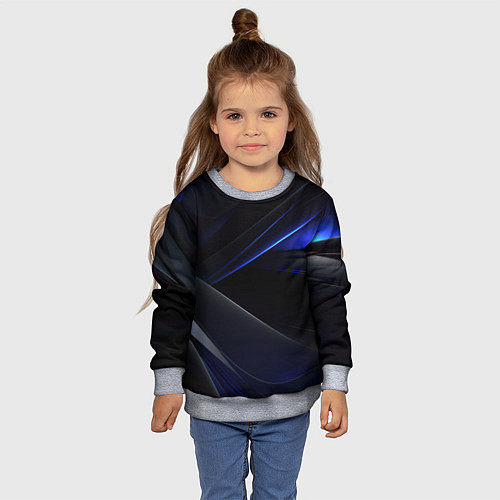 Детский свитшот Black blue background / 3D-Меланж – фото 4