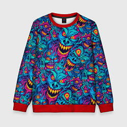 Детский свитшот Неоновые монстры - graffiti art style pattern