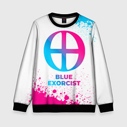 Свитшот детский Blue Exorcist neon gradient style, цвет: 3D-черный