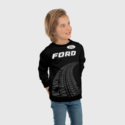 Свитшот детский Ford speed на темном фоне со следами шин: символ с, цвет: 3D-черный — фото 2