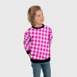 Свитшот детский Розовая клетка Барби, цвет: 3D-черный — фото 2