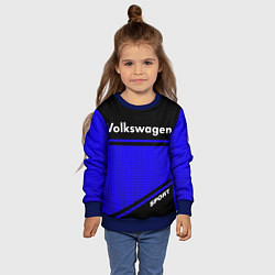 Свитшот детский Volkswagen sport blue, цвет: 3D-синий — фото 2
