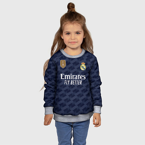 Детский свитшот Беллингем Реал Мадрид форма 2324 гостевая / 3D-Меланж – фото 4