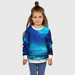 Свитшот детский Фантастический космос, цвет: 3D-белый — фото 2