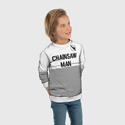 Свитшот детский Chainsaw Man glitch на светлом фоне: символ сверху, цвет: 3D-белый — фото 2