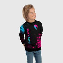 Свитшот детский Date A Live - neon gradient: надпись, символ, цвет: 3D-черный — фото 2