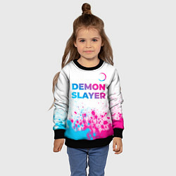 Свитшот детский Demon Slayer neon gradient style: символ сверху, цвет: 3D-черный — фото 2