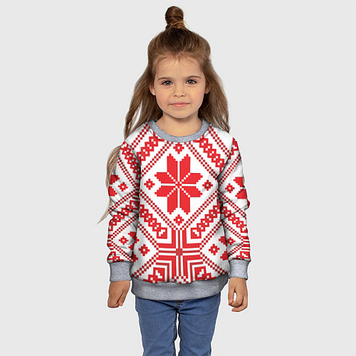 Детский свитшот Национальный / 3D-Меланж – фото 4