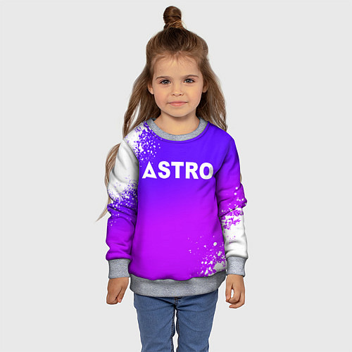 Детский свитшот Astro neon background / 3D-Меланж – фото 4