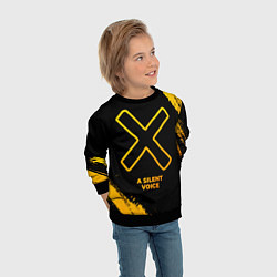 Свитшот детский A Silent Voice - gold gradient, цвет: 3D-черный — фото 2