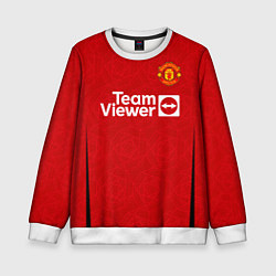 Свитшот детский ФК Манчестер Юнайтед форма 2324 домашняя, цвет: 3D-белый