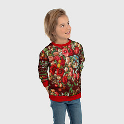 Свитшот детский Платок цветочный узор, цвет: 3D-красный — фото 2