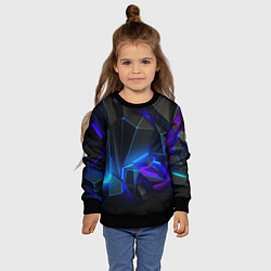 Свитшот детский Неоновые частицы, цвет: 3D-черный — фото 2