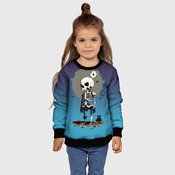 Свитшот детский Funny skeleton - neural network - halloween, цвет: 3D-черный — фото 2