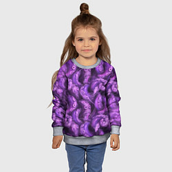 Свитшот детский Фиолетовые щупальца и дым, цвет: 3D-меланж — фото 2