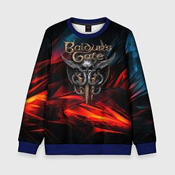 Свитшот детский Baldurs Gate 3 logo, цвет: 3D-синий