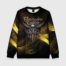 Свитшот детский Baldurs Gate 3 logo gold black, цвет: 3D-черный