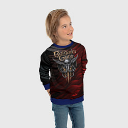 Свитшот детский Baldurs Gate 3 logo dark red black, цвет: 3D-синий — фото 2