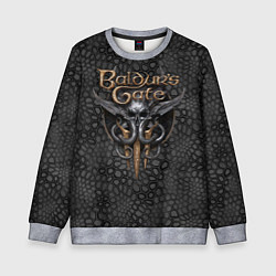 Свитшот детский Baldurs Gate 3 logo dark black, цвет: 3D-меланж