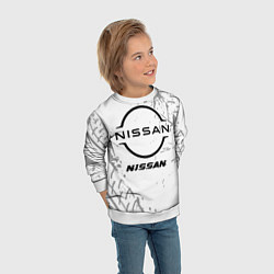 Свитшот детский Nissan speed на светлом фоне со следами шин, цвет: 3D-белый — фото 2