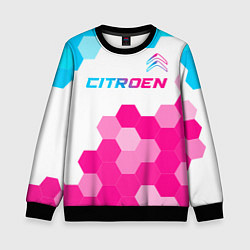 Свитшот детский Citroen neon gradient style: символ сверху, цвет: 3D-черный