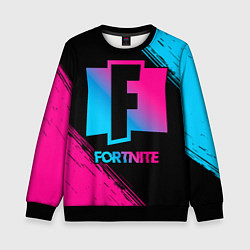 Свитшот детский Fortnite - neon gradient, цвет: 3D-черный