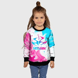 Свитшот детский Hitman neon gradient style, цвет: 3D-черный — фото 2
