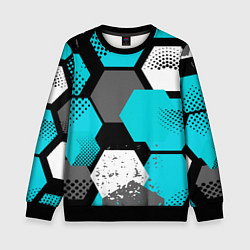 Свитшот детский Шестиугольники абстрактный фон, цвет: 3D-черный