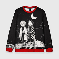 Свитшот детский Троица из Клинок рассекающий демонов, цвет: 3D-красный