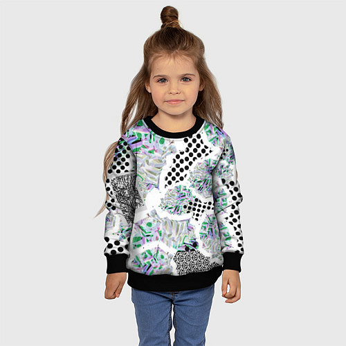 Детский свитшот Контрастная абстракция / 3D-Черный – фото 4