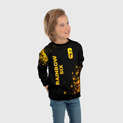 Свитшот детский Rainbow Six - gold gradient: надпись, символ, цвет: 3D-черный — фото 2