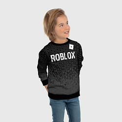 Свитшот детский Roblox glitch на темном фоне: символ сверху, цвет: 3D-черный — фото 2