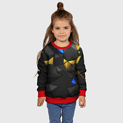 Свитшот детский Black yellow geometry, цвет: 3D-красный — фото 2