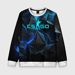 Свитшот детский CSGO neon style logo, цвет: 3D-белый