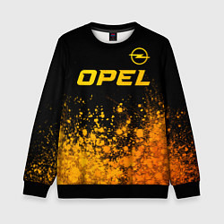 Свитшот детский Opel - gold gradient: символ сверху, цвет: 3D-черный