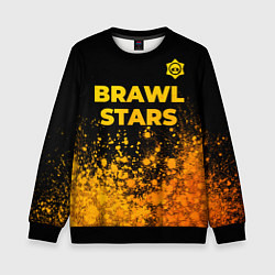 Свитшот детский Brawl Stars - gold gradient: символ сверху, цвет: 3D-черный
