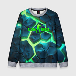 Свитшот детский CS GO green texture logo, цвет: 3D-меланж
