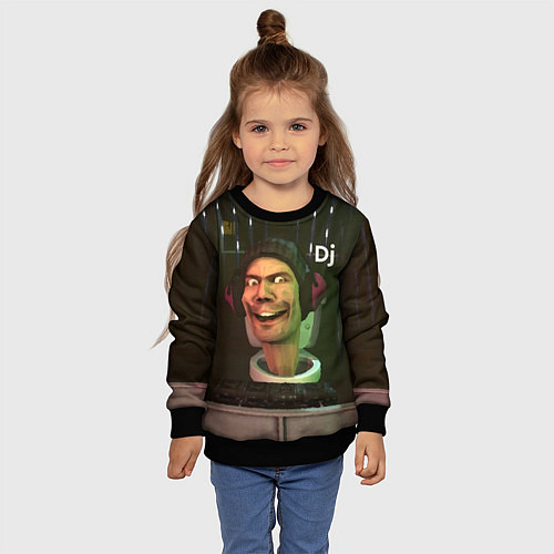 Детский свитшот Skibidi Toilet Dj / 3D-Черный – фото 4