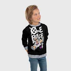 Свитшот детский One piece - gear 5 luffy, цвет: 3D-меланж — фото 2