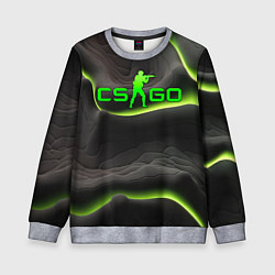 Свитшот детский CSGO green black logo, цвет: 3D-меланж