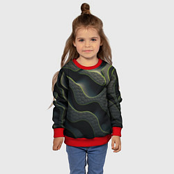 Свитшот детский Объемная темная текстура, цвет: 3D-красный — фото 2