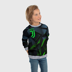 Свитшот детский Juventus black green logo, цвет: 3D-меланж — фото 2