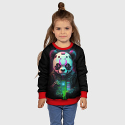 Свитшот детский Панда киберпанк, цвет: 3D-красный — фото 2