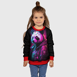 Свитшот детский Panda cyberpunk, цвет: 3D-красный — фото 2