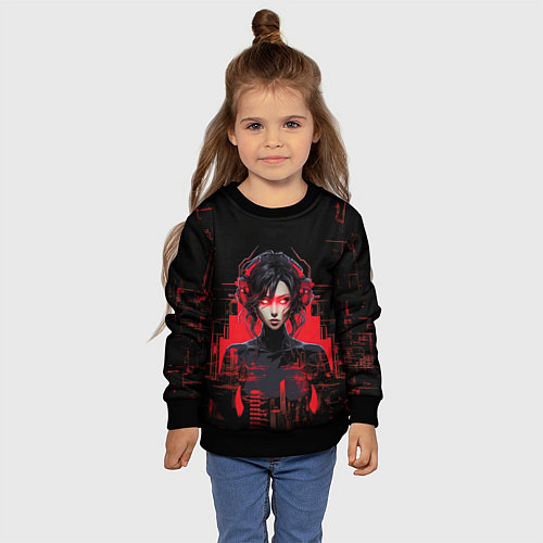 Детский свитшот Кибернетическая чародейка / 3D-Черный – фото 4