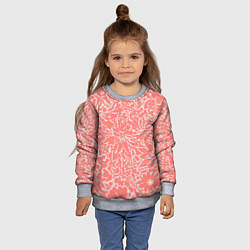 Свитшот детский Цветочный персиковый, цвет: 3D-меланж — фото 2